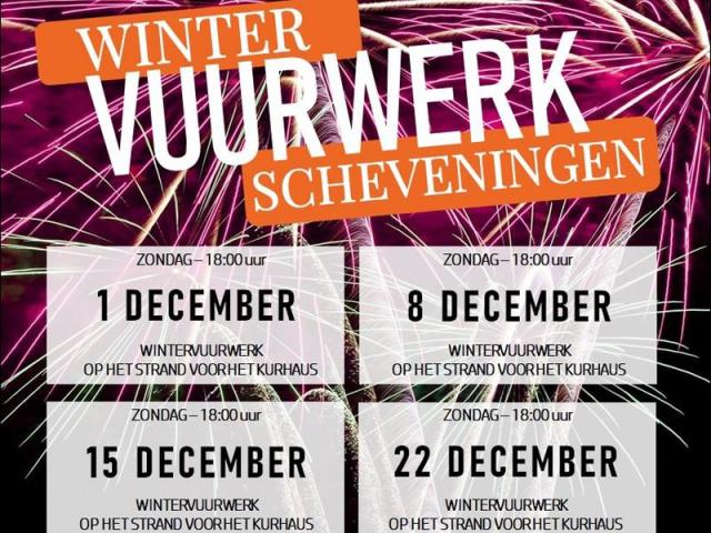 Xena Vuurwerk zal ook in 2019 weer de vuurwerkshows verzorgen tijdens de 'wintervuurwerken' op het strand van Scheveningen